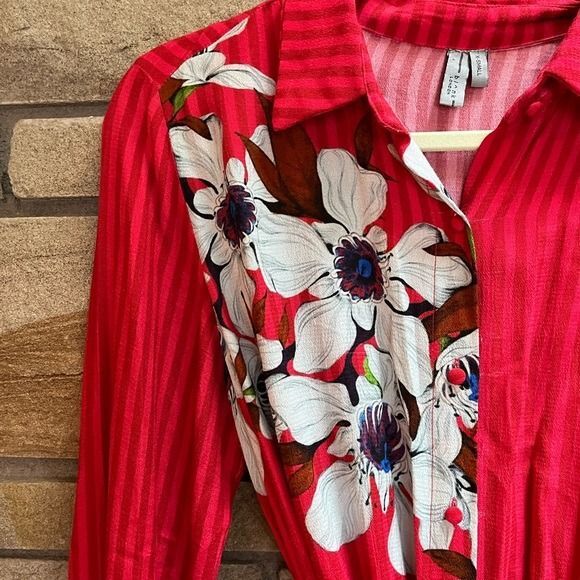 BL^NK LONDON Dress Red Floral Stripe CUDREY Anthropologie SZ XS - Picture 6 of 12